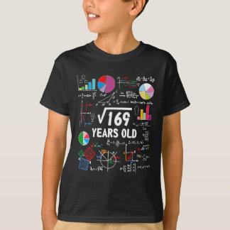 T-shirt Square Root Of 169 13th Birthday 13 Year Old Math