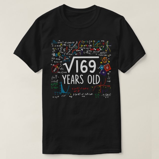 T-shirt Square Root Of 169 13th Birthday 13 Year Old Math (Design devant)