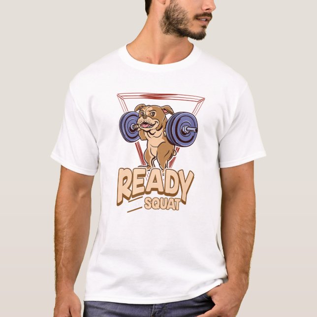 T-shirt Squat Bulldog Poids Funny Gym Anglais Bull (Devant)