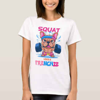 T-shirt Squat comme un amateur de fitness frenchie amoureu