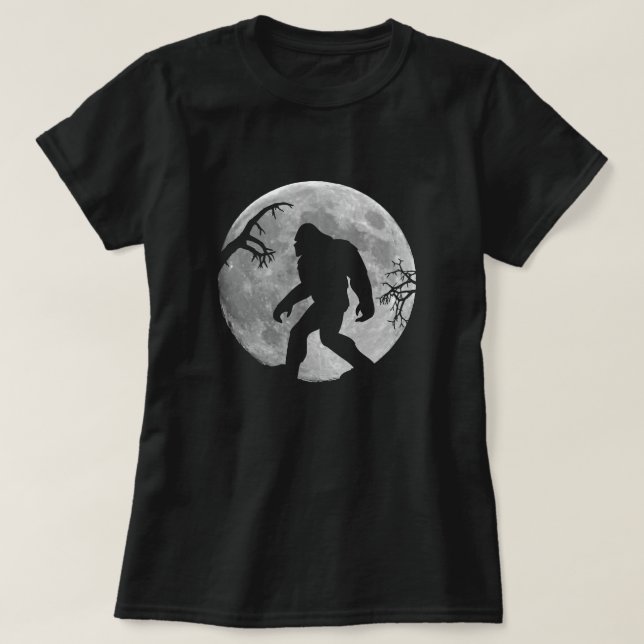 T-shirt Squatchin allé avec la lune et la silhouette (Design devant)