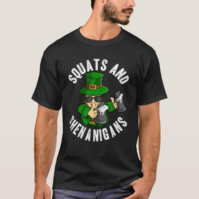 T-shirt Squats et Shenanigans Jour de la Saint Patrick Lep (Devant)
