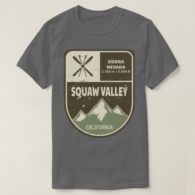 T-shirt Squaw Valley Sierra Nevada Californie (Design devant)