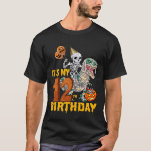 T-shirt Squelette à cheval sur une momie dinosaure T rex d