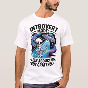 T-shirt Squelette antisocial UFO Funny Space Introvertir