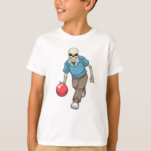 T-shirt Squelette au Bowling avec Bowling ball