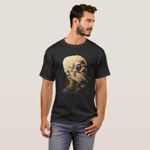 T-shirt Squelette avec Cigarette Brûlante - Van Gogh