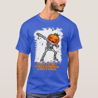 T-shirt Squelette blanchi Tête Citrouille drôle Halloween 