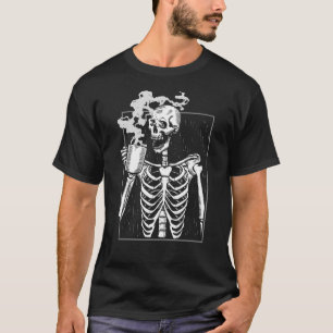 T-shirt Squelette Boire Café Café Caféine Brasseur de café