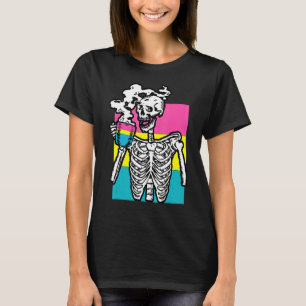 T-shirt Squelette Boire Café Pansexuel Fierté Crâne LGB