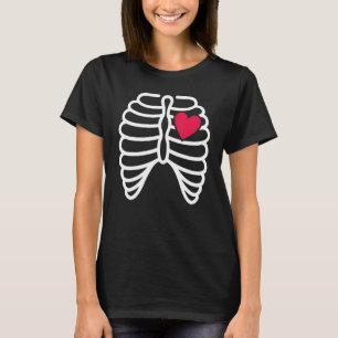 T-shirt Squelette Cage Thoracique Cœur Radiographie Adulte