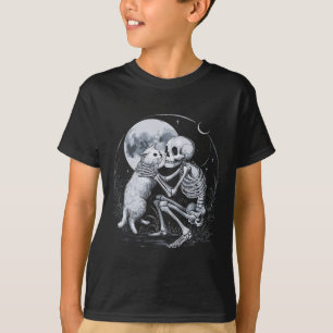 T-shirt Squelette Chat Crâne Kitty Cute Goth Halloween Cos