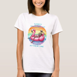 T-shirt Squelette Chilling sur le Flamant rose