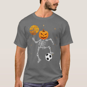 T-shirt Squelette Citrouille Football Halloween Garçons Fi