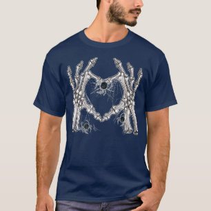 T-shirt Squelette Coeur main Signes Os Costume Drôle Hallo