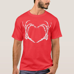 T-shirt Squelette Coeur main Signes Os Costume Drôle Hallo