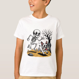 T-shirt Squelette contre Bouledogue Français – Poursuite d
