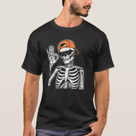 T-shirt Squelette cool avec Casquette orange | Halloween h