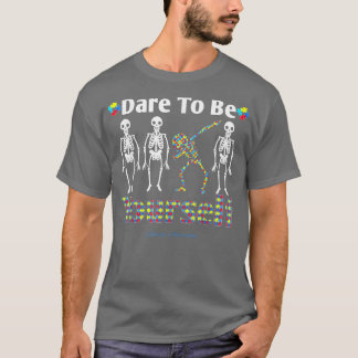T-shirt Squelette Dabbing Oser Être Vous-Même Drôle Autism