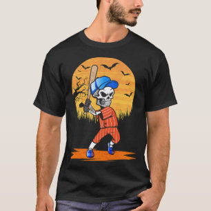 T-shirt Squelette de baseball américain Halloween Hommes 