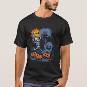 T-shirt Squelette de basket Halloween Garçons Éffrayants B