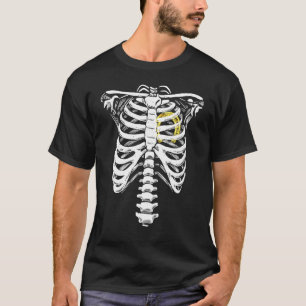 T-shirt Squelette de cage thoracique de coeur de fer à che
