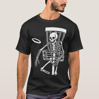 T-shirt Squelette de golf de disque effrayant Halloween Di