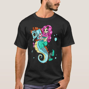 T-shirt Squelette de Halloween Sirène Crâne de Sucre Cheva