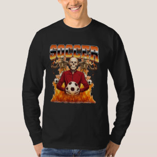 T-shirt Squelette de joueur de football Style Bootleg 90s
