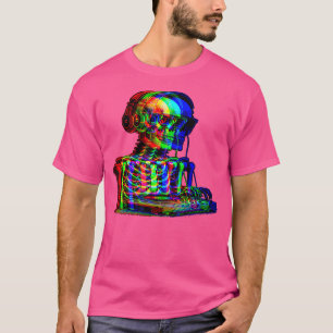 T-shirt Squelette de musique House Illusion optique Edm Ha