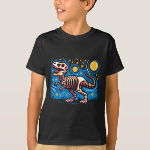 T-shirt Squelette de nuit Dinosaure T Rex Garçons Enfants