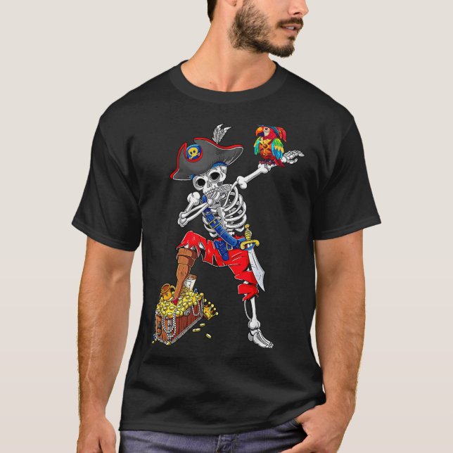 T-shirt Squelette de pirate Dabbing (Devant)