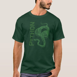 T-shirt Squelette de python, serpent enroulé prêt à