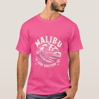 T-shirt Squelette de surf Malibu Rétro Plage Californienne