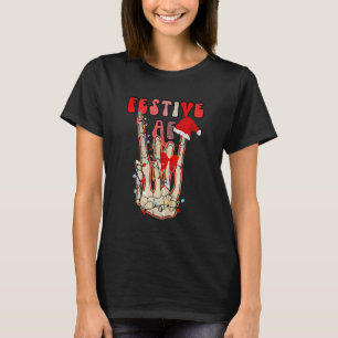 T-shirt Squelette des Fêtes de Noël Rétro Festif Joyeuses