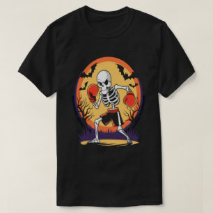 T-shirt Squelette drôle dans les gants de boxe-Halloween É