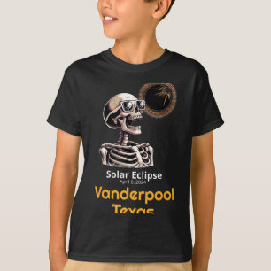 T-shirt Squelette Drôle Éclipse Solaire Vanderpool Texas