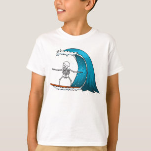 T-shirt Squelette drôle qui fait du surf