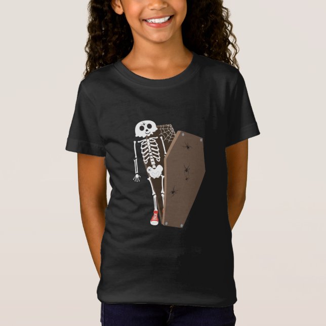 T-Shirt Squelette et café Halloween Design (Devant)