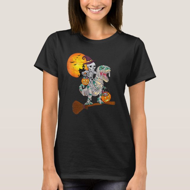 T-shirt Squelette Flying Mummy Dinosaur Rex Halloween Pomp (Devant)