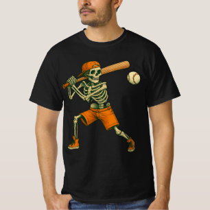 T-shirt Squelette frappant au baseball Halloween Sport e