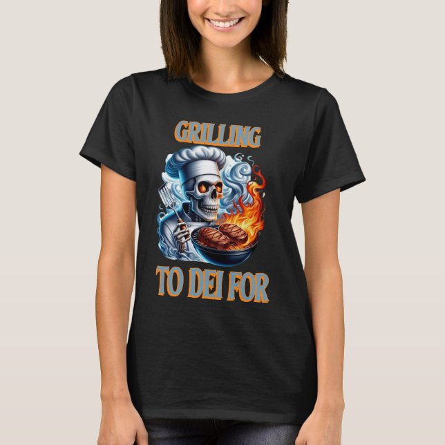 T-shirt Squelette grillant à flamme (Devant)