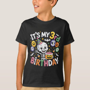 T-shirt Squelette Halloween 3e anniversaire garçon fille