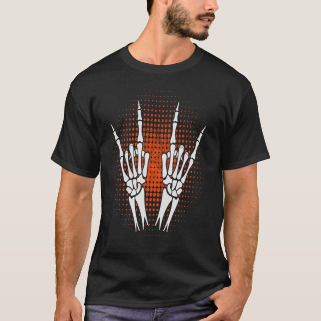 T-shirt Squelette Hors-Mains Chevaux Rock Hand Gestor (Devant)
