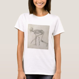 T-shirt Squelette humain : Vue latérale dans la posture d
