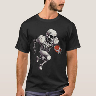 T-shirt Squelette jouant au football Halloween amateur de