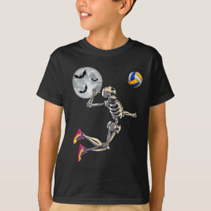 T-shirt Squelette jouant au volley Bonne journée Halloween