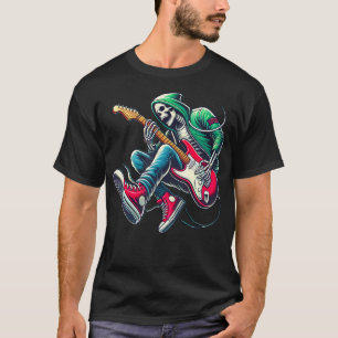 T-shirt Squelette jouant de la guitare - Graphique Rock An