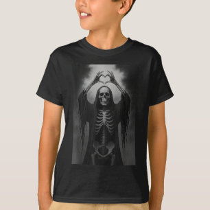 T-shirt Squelette Mains Signe de Coeur Visage Effrayant Dr