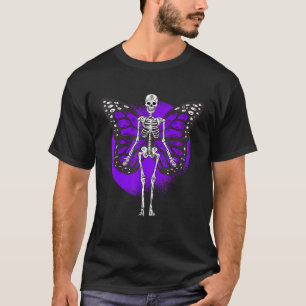T-shirt Squelette Papillon Crâne Gothique Gothique Fairyco